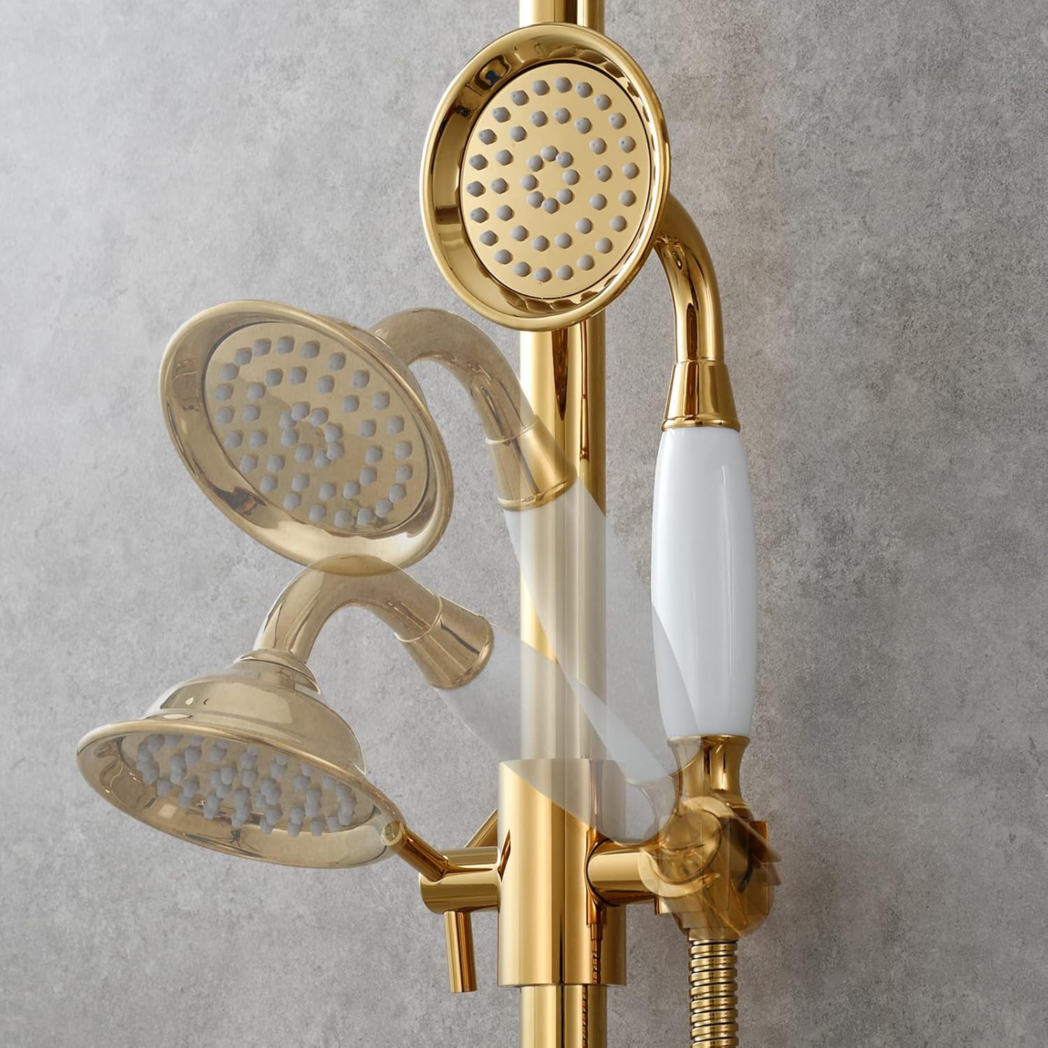 Zuhanysín felülnézete és részletei