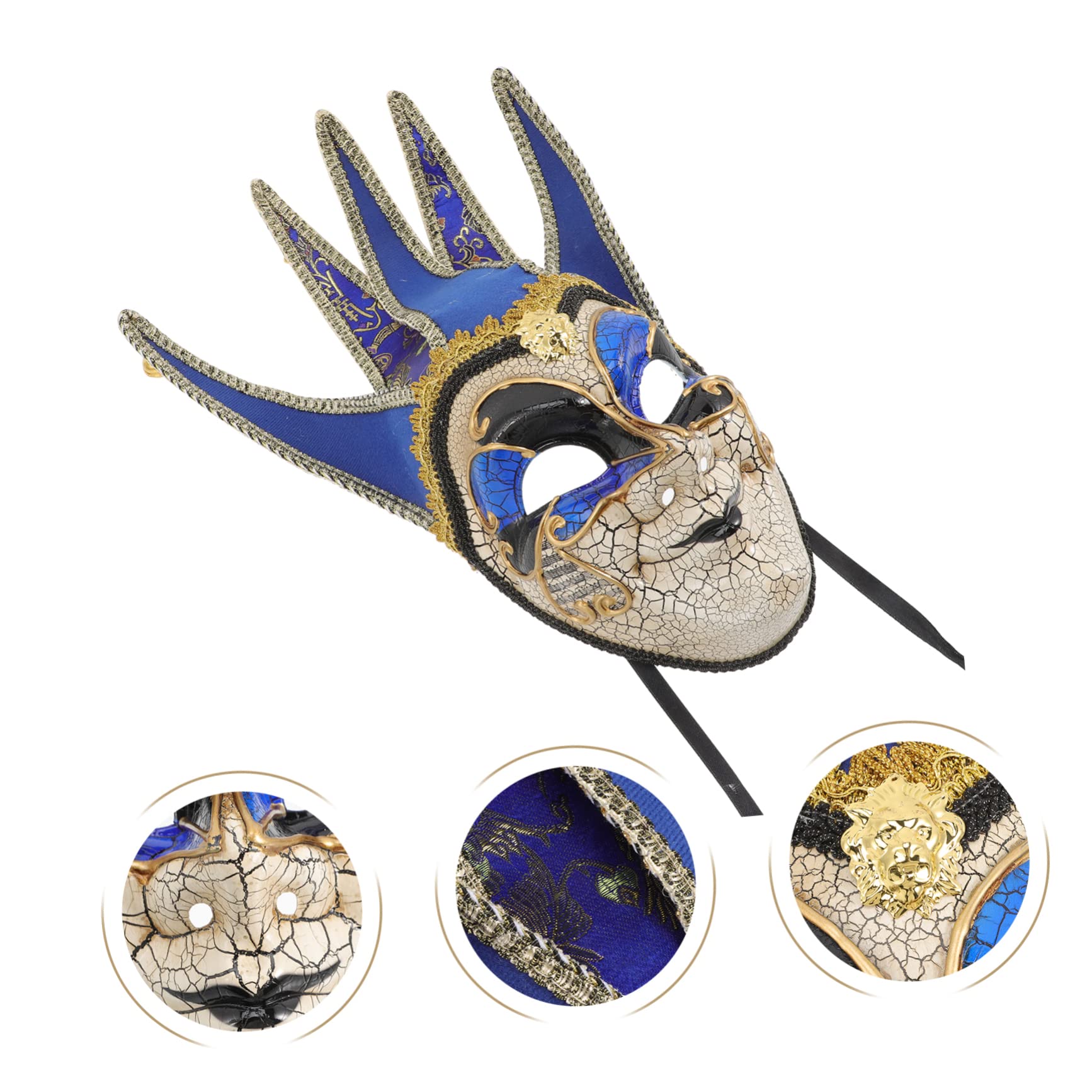 Máscara de hombre agrietado Brillantina Víspera de Todos cosplay mascarada accesorio de máscara decorativa máscaras de carnaval el plastico Azul
