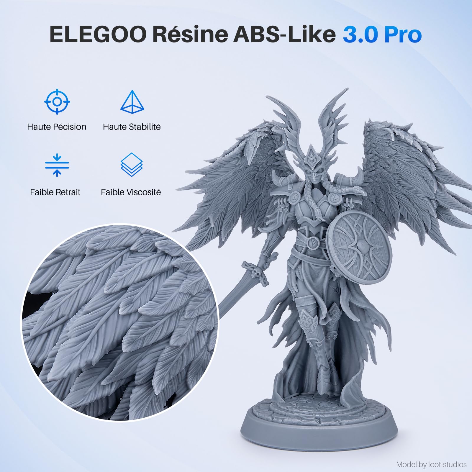 ELEGOO Résine ABS Like 3.0 Pro pour Impression 3D Imprimante 3D LCD MSLA DLP UV 405nm Résine Photopolymère, Haute Précision, Résistance et Ténacité Améliorées, Gris 2000G