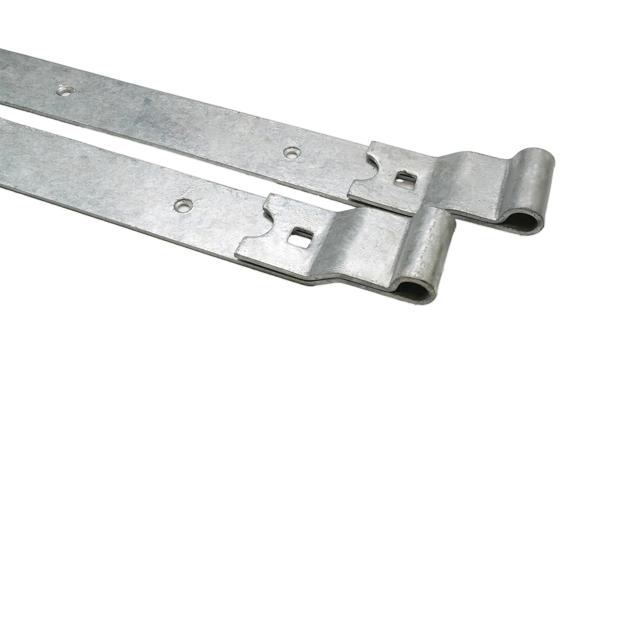 Paquete de bisagras de gancho y banda galvanizadas de 620 mm, kit de montaje de puerta de madera para puerta de granero, puerta de jardín y puertas al aire libre