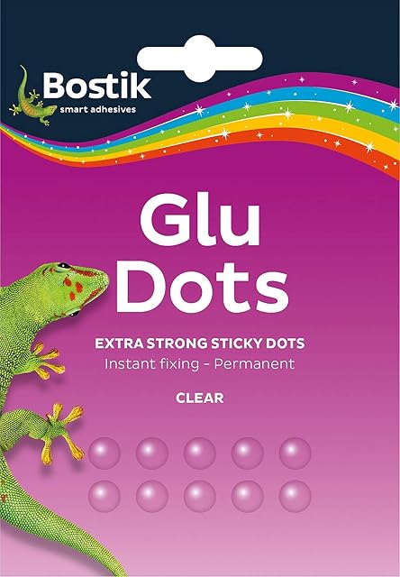 2 Packs of Bostik Bostick Blu Tack Blue Tac Tak Sticki Sicky Glue Adhesive Dots Extra Strength Permanent 64 dots per pack 805811