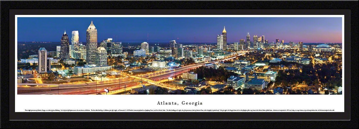 Atlanta, Georgia at Twilight - Blakeway Panoramas Skyline Posters with Select Frame