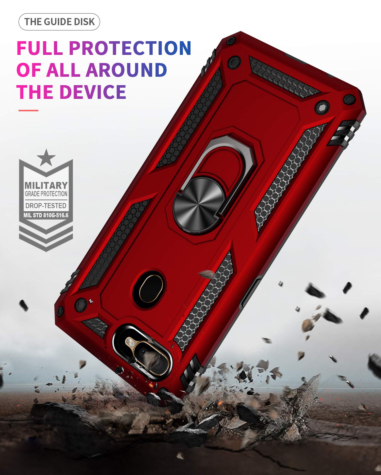 SORAKA Cover per OPPO A74 4G con anello,Custodia in Silicone Morbido Cover Anti-Impronta Ultrasottile con piastra metallica per Supporto Auto Smartphone Magnetico