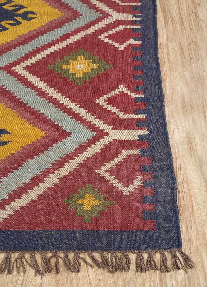 Tapis Kilim en laine et jute fait à la main - Tapis rustique tribal bohème (200 × 300 cm)