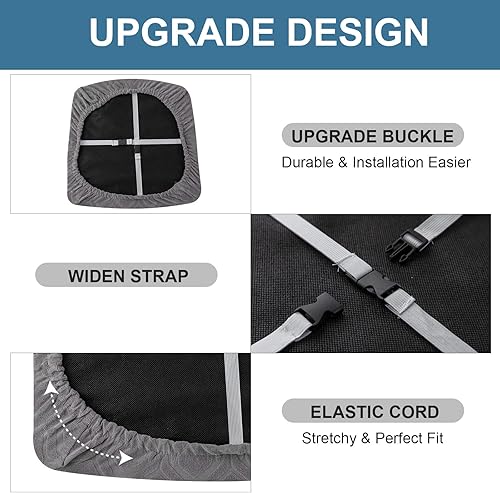 Miniatura 4 de Genina Fundas de asiento impermeables para sillas de comedor, fundas elásticas extraíbles y lavables para sillas de comedor y cocina, fundas de