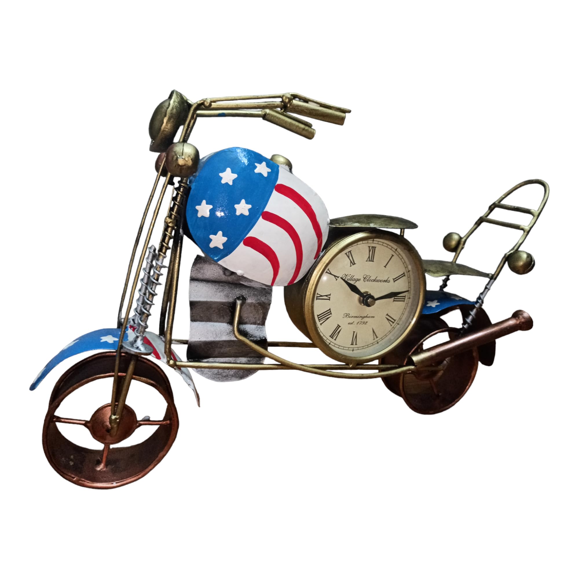 Reloj de escritorio estilo americano multicolor con acabados premium de 10 x 16.5 pulgadas