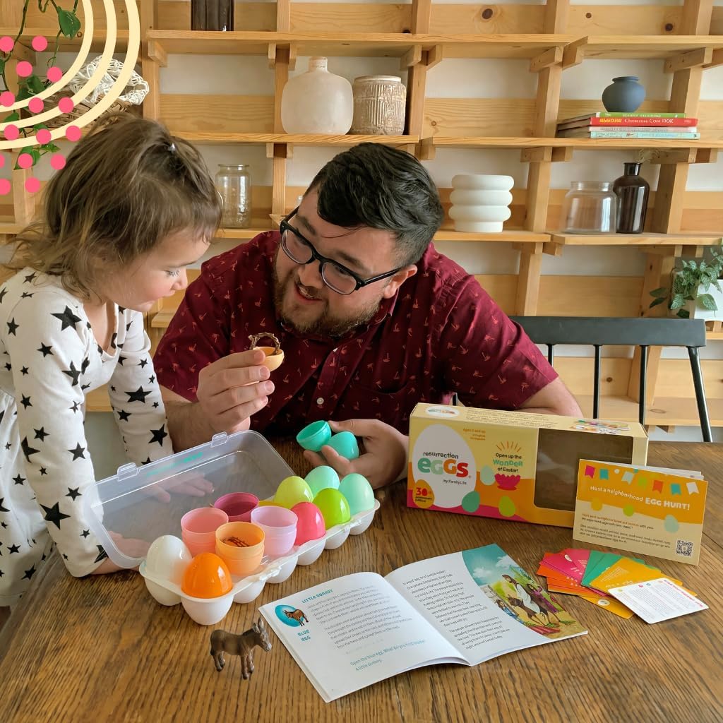 FAMILYLIFE Resurrection Eggs 30th Anniversary Edition – 12-Piece Set with Booklet & Religious Figurines that Tell the Story of Easter – Interactive Resurrection Eggs Easter Story for Hunting
