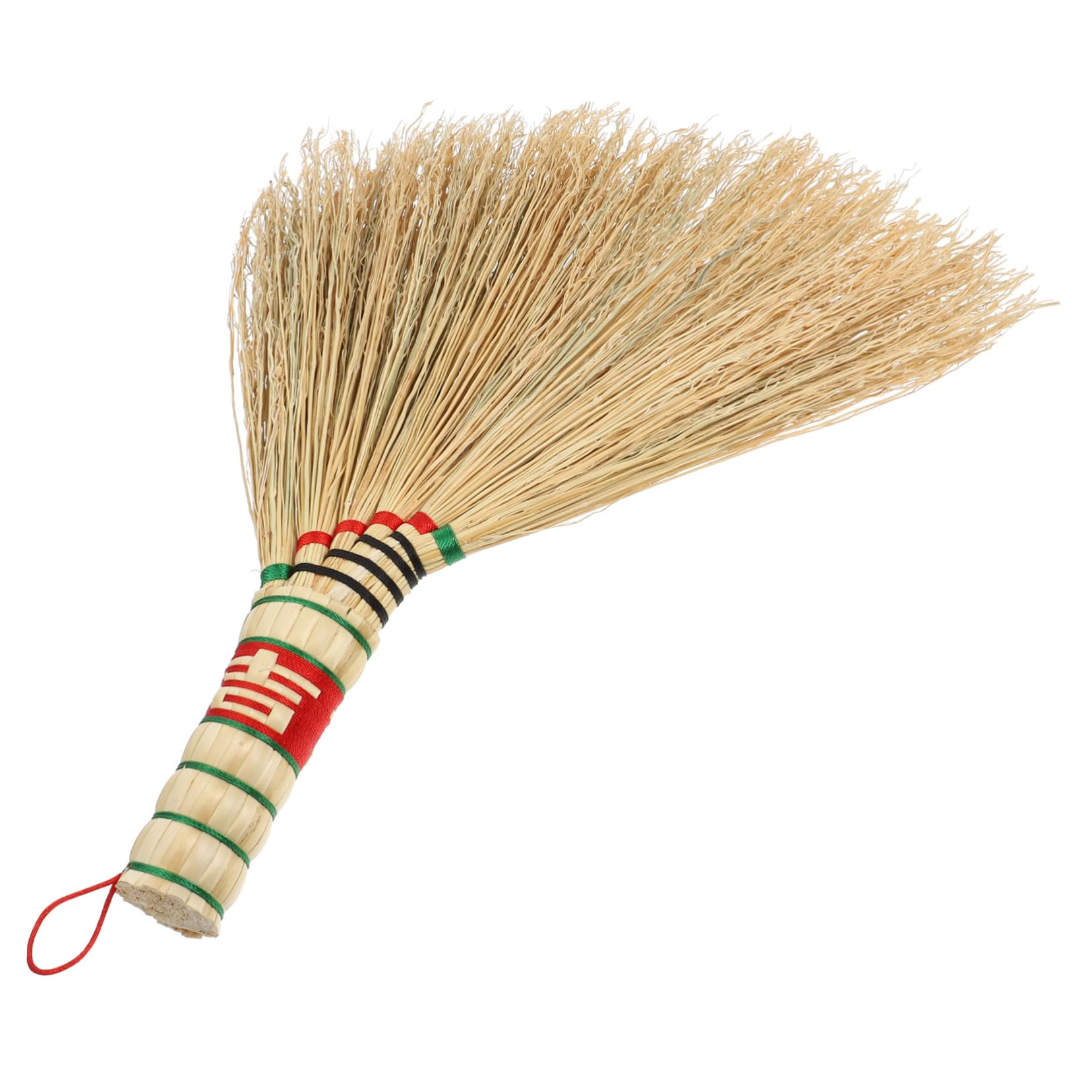 HOODANCOS Handwoven Mini Broom Asian Straw Traditional Small Desk Bed Countertop Multi-Purpose Cleaning