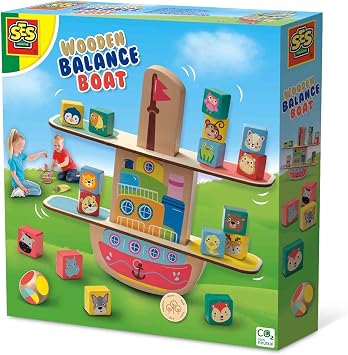 SES Creative 02309 Balancing Game Boat Made of Wood