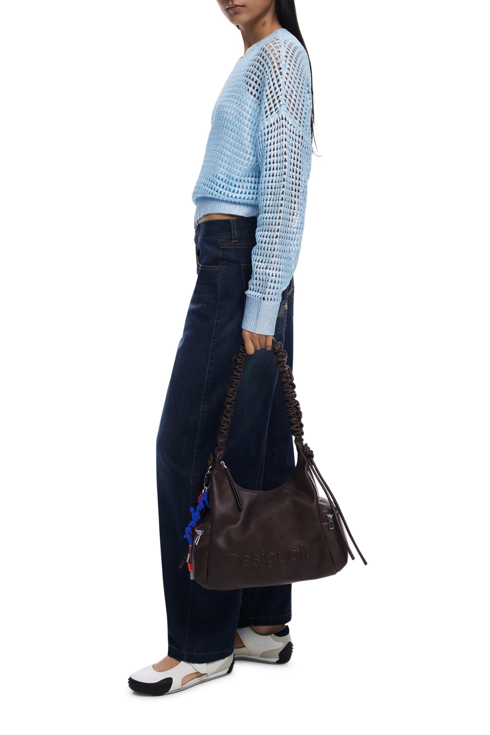 Desigual Schultertasche Montville Half Logo Shoulder Bag Chocolate dunkelbraun