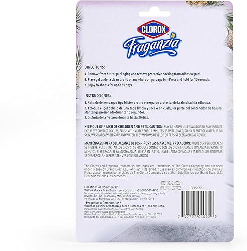 Miniatura 24 de Clorox Fraganzia - Gel ambientador adhesivo para botes de basura, lavanda con aroma a eucalipto, sin enchufe, desodorante y absorbente de olores