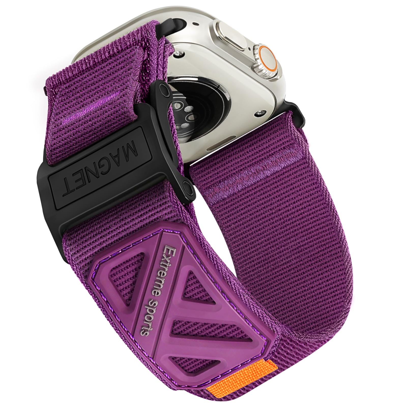 Sport Armband Kompatibel mit Apple Watch Ultra 3/2/1 49mm, Series 11/10 46 mm, 9/8/7 45mm, SE/6/5/4 44 mm, 3/2/1 42mm, Verstellbares Nylon Ersatzarmband mit Magnetverschluss für iWatch