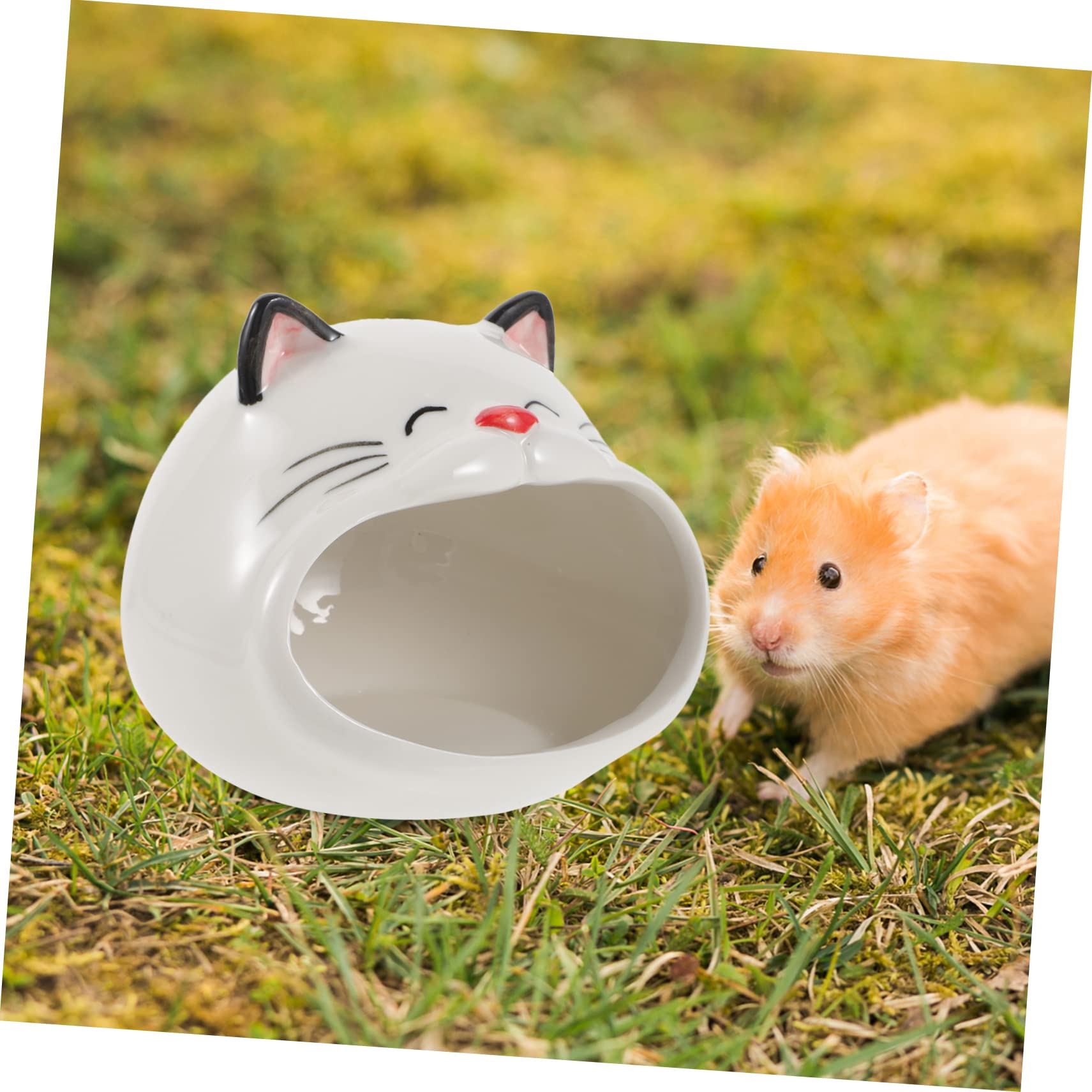 GALPADA Keramikhaus für Komfortablen Schlaf für Hamster und Kleine Tiere und Spielspaß als Sommerurlaub Versteck mit Kühlfunktion und Weißem Robustem Material