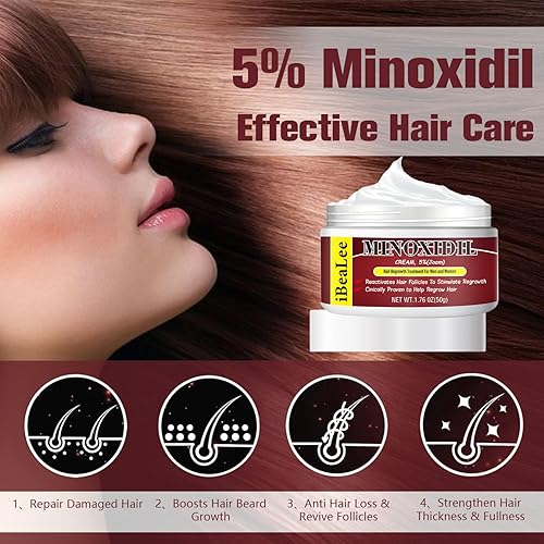 Miniatura 3 de 5% de minoxidil para hombres y mujeres, crema para el crecimiento del cabello, productos tópicos de crecimiento del cabello de minoxidil