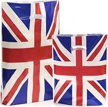 Union Jack Plastic Bags Gift Shop Carrier Bag Jubilee Party - Small & Large (Small 10)