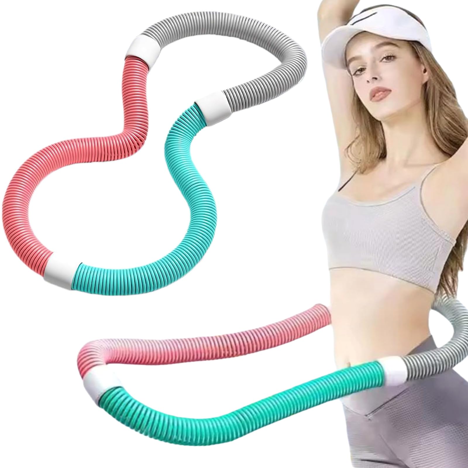 Cerchio morbido ponderato a molla, pieghevole, per esercizi di fitness, dimagranti, per casa e viaggi, per fitness e fitness