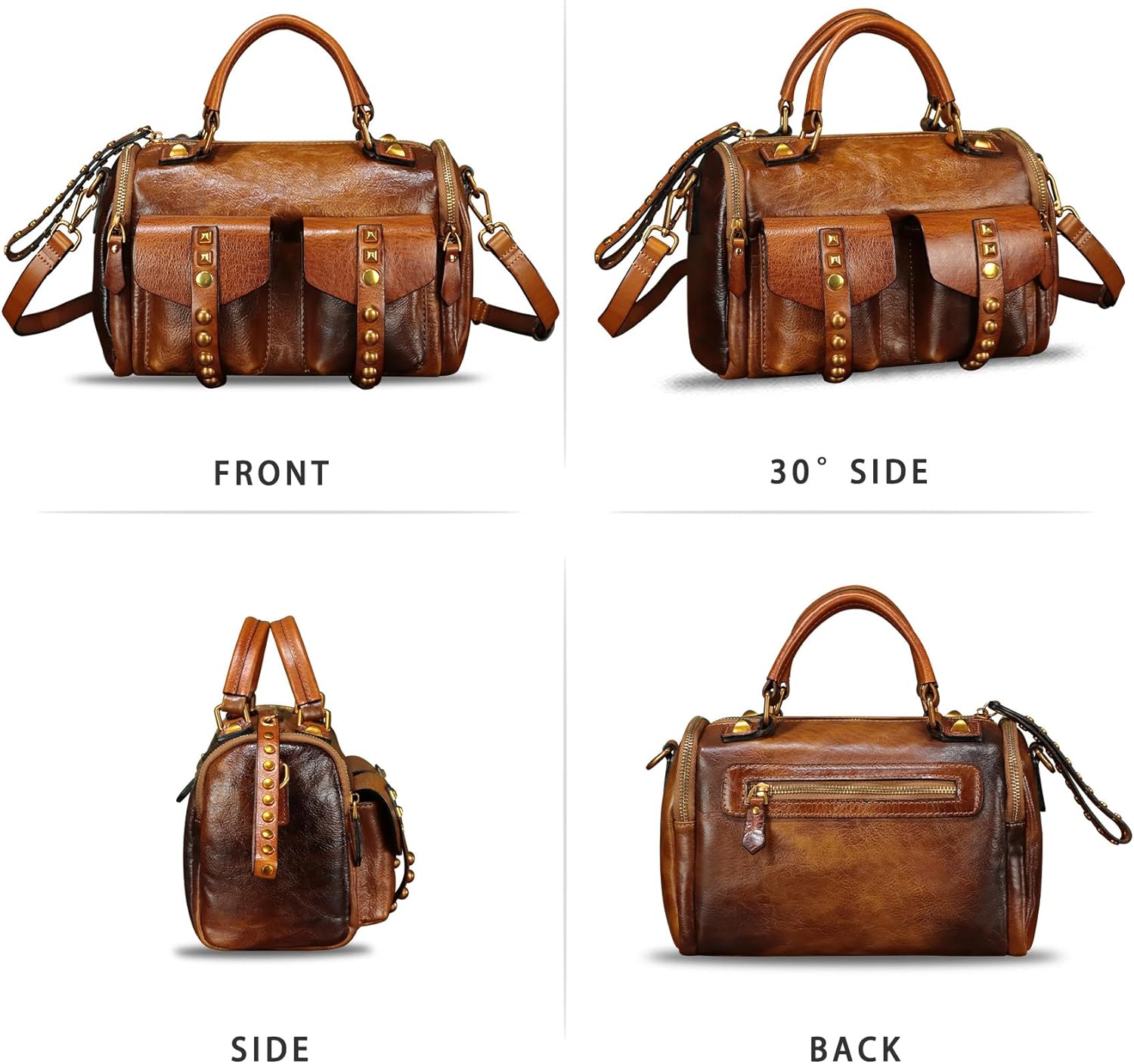 Genuine Leather Handbags for Women Crossbody Shoulder Bag Vintage Designer Top Handle Bag Western Satchel Purse