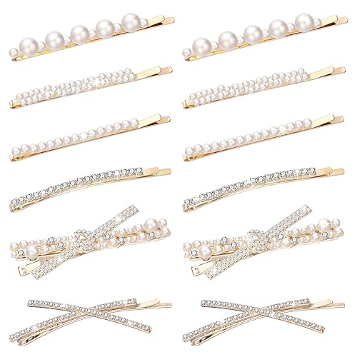 Miniatura 7 de 12 pasadores decorativos con diamantes de imitación de cristal, pasadores en forma de X de metal brillante, accesorios para el cabello para bodas,