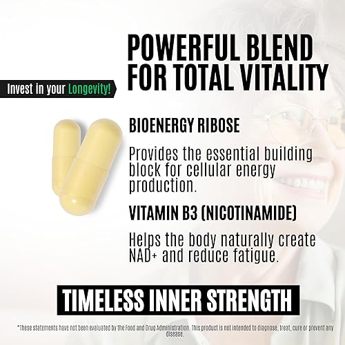 Miniatura 3 de DoSe by VH Generador NAD+ - Suplemento NAD con RiaGev-WS, vitamina B3 y vitamina C - Apoya los niveles de NAD+, energía celular, metabolismo y