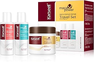 Travel Shampoo and Conditioner Set With Collagen Hair Mask, 3 Piece Carry On Vacation Kit, 70 Ml 70 Ml 100 Ml