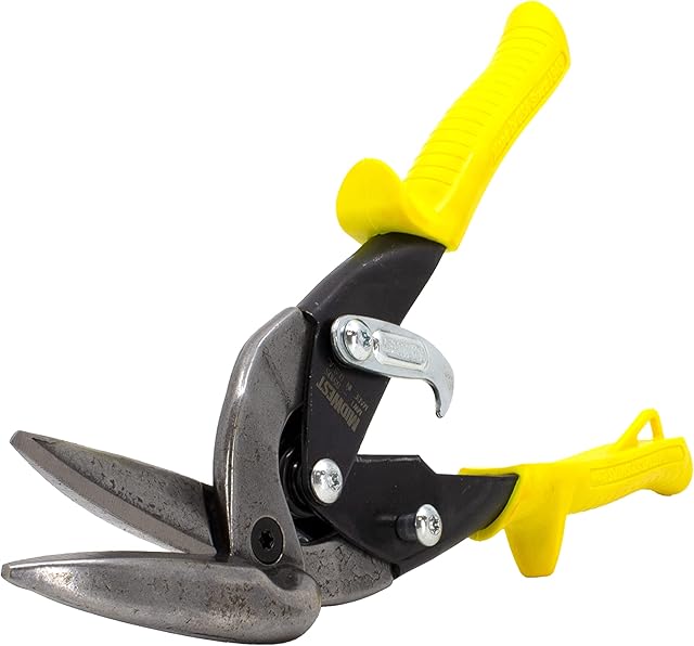 MIDWEST Aviation Snip Straight Cut Offset Tin Cutting Shears with Forged Blade & Kush'n-Power Comfort Grips MWT-6510S