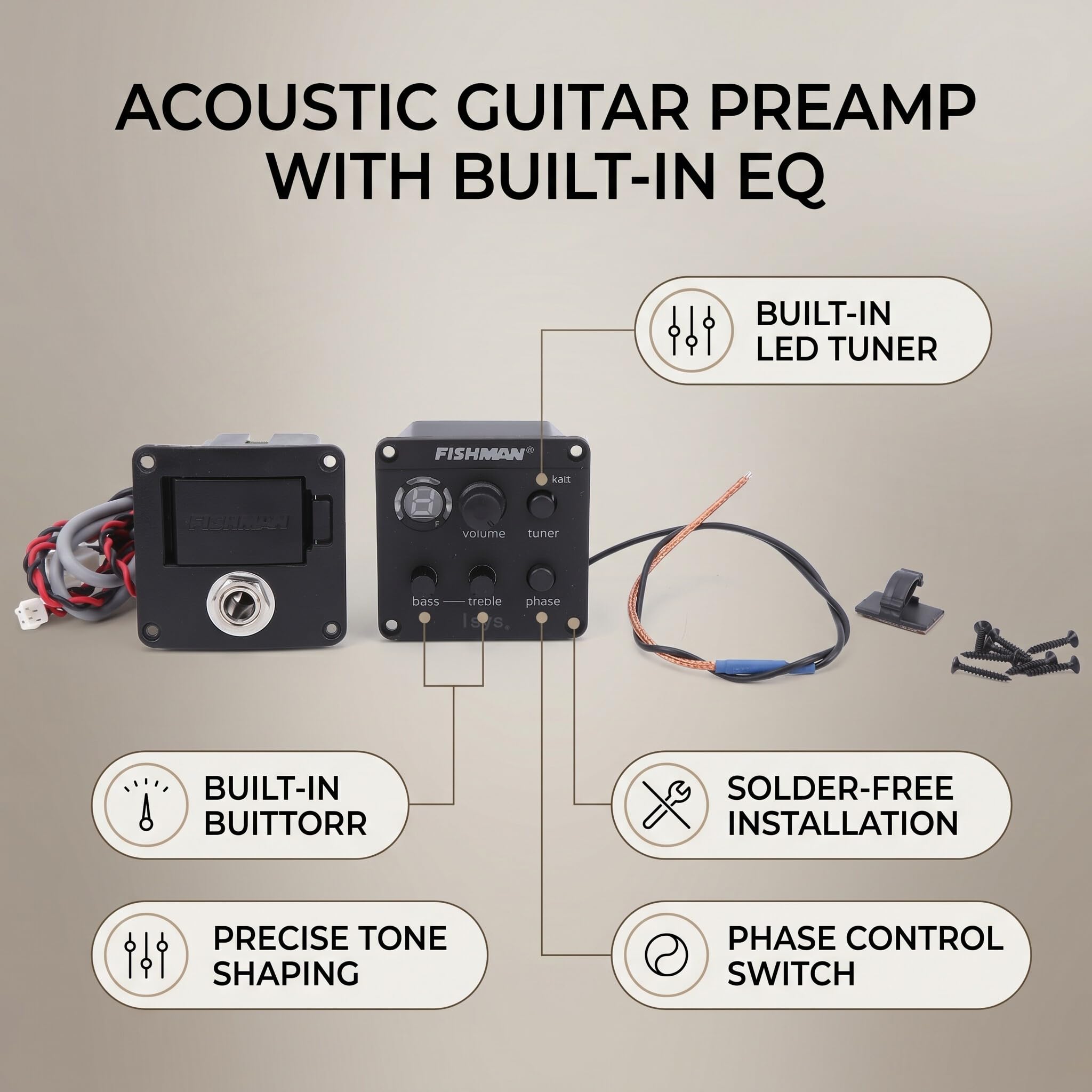 Pickup per Chitarra, Chitarra a Bordo Preampte EQ Equalizer Pickup Tuner Amplificatore Strumento Strumento Strumento Accessori Strumenti
