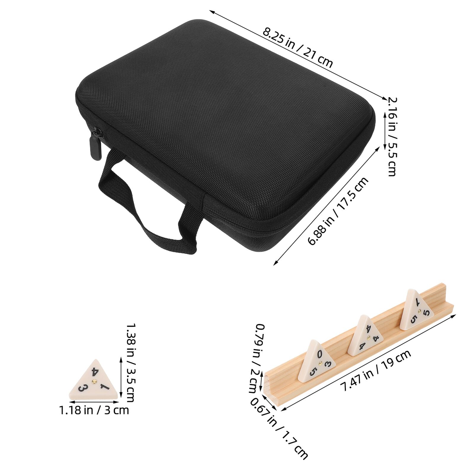 GARVALON Set Domino Triangolare in Legno con Porta Tessere, 56 Pezzi 35X35X8Mm, Gioco da Tavolo Strategico per Famiglie e Viaggi, Gioco Domino per Adulti e