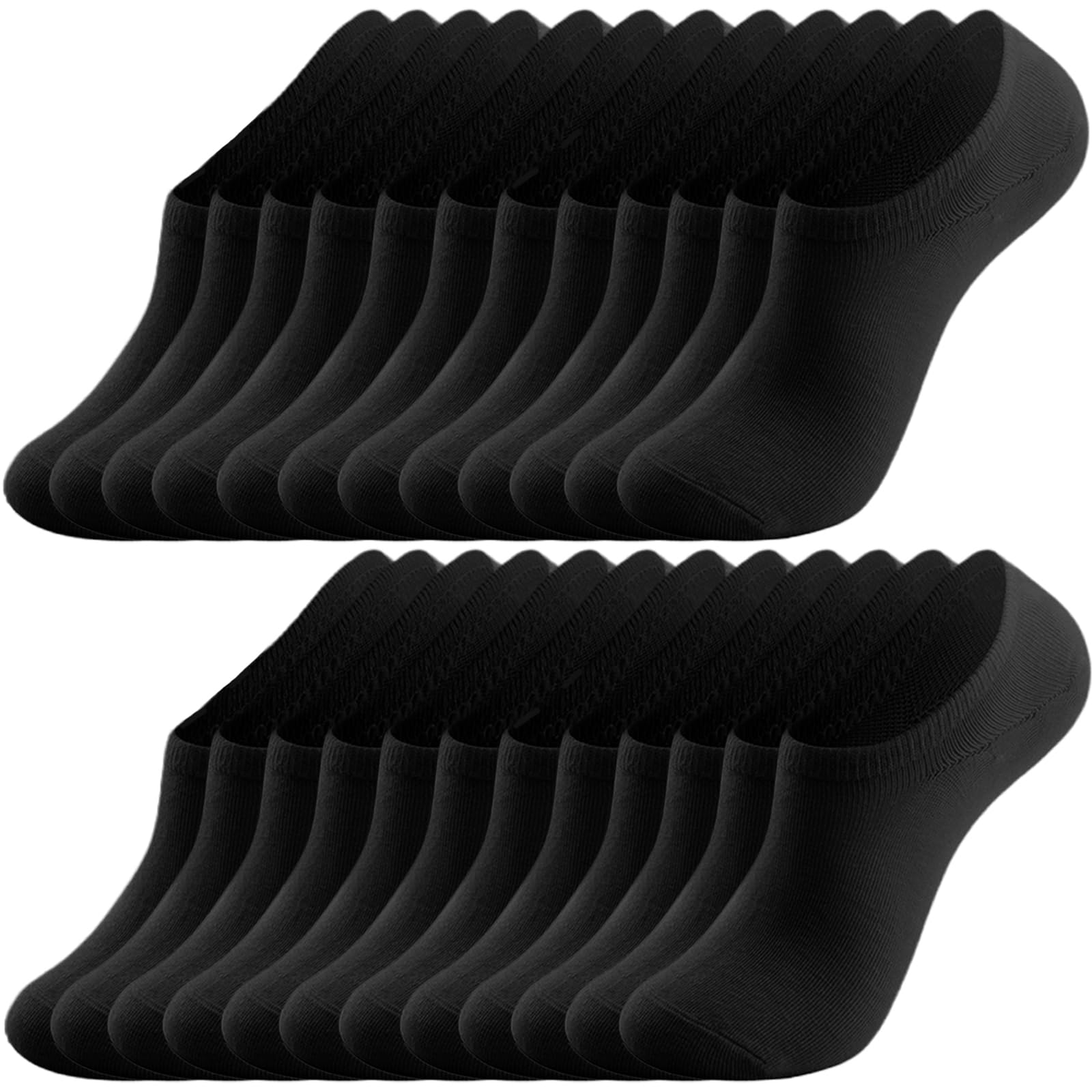 flintronic Sneaker Socken Damen, 6/8/10/12 Paar Damen Füsslinge Herren, No Show Socken mit Rutschfest Silikon, Unsichtbare Sneakersocken Unisex, Atmungsaktiv Kurzsocken Baumwolle 35-38/39-42