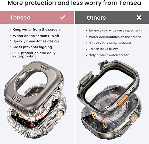 Vista 79 de Tensea Funda protectora de pantalla impermeable para Apple Watch 2 en 1 de 1.575 pulgadas SE 3ª/SE 2ª generación, accesorios SE/Series 6/5/4