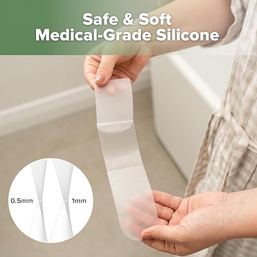 Miniatura 3 de haakaa Tiras de silicona para cicatrices de sección C, hojas de silicona para cicatrices de cesárea y queloides, parches reutilizables de silicona