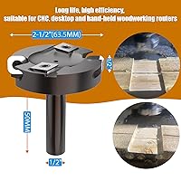 Vista 5 de CNC aplanamiento ranurado parte inferior limpieza Router Bit, 1/2 Shank, 2-1/2 pulgadas de diámetro de corte, 1/2 espesor de corte