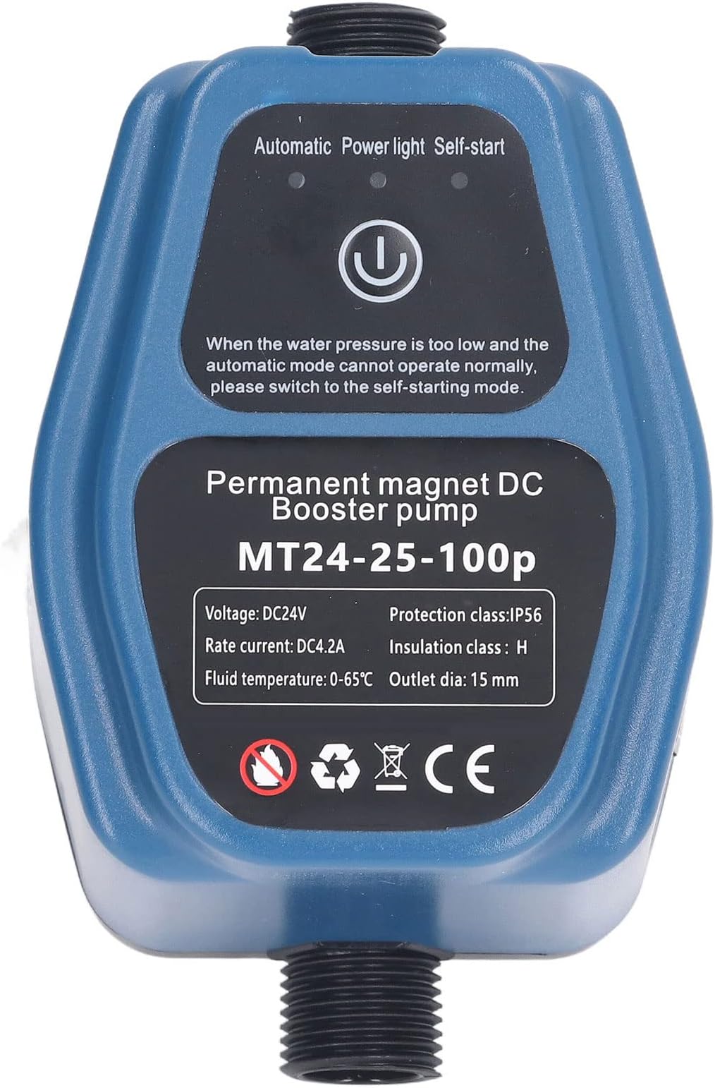 Ejoyous Shower Power Booster Pump, 24V Hot Cold Water Pressure Booster Pump for Home Automatic Shower Pump, for Mains Tap Shower Garden Hose Irrigation Bathroom Shower (UK Plug 100‑240V)