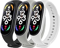 Vista 10 de Wanme Bandas compatibles con Xiaomi Mi Band 7 Correa de repuesto para mujeres y hombres, correa deportiva de silicona suave para Xiaomi Mi Band 7