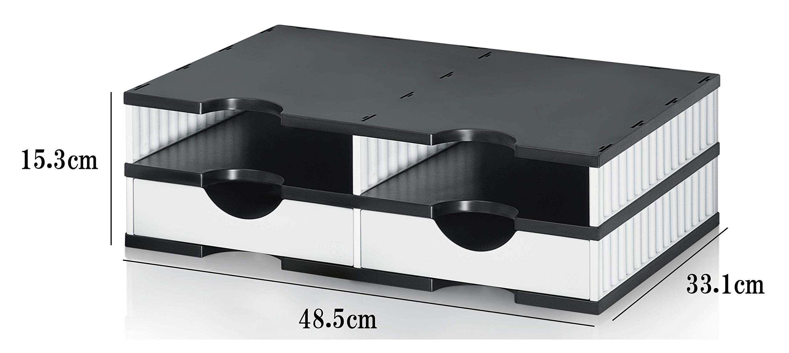 Styro - Vaschetta portadocumenti styrodoc duo, 4 scomparti, colore: Bianco/Nero