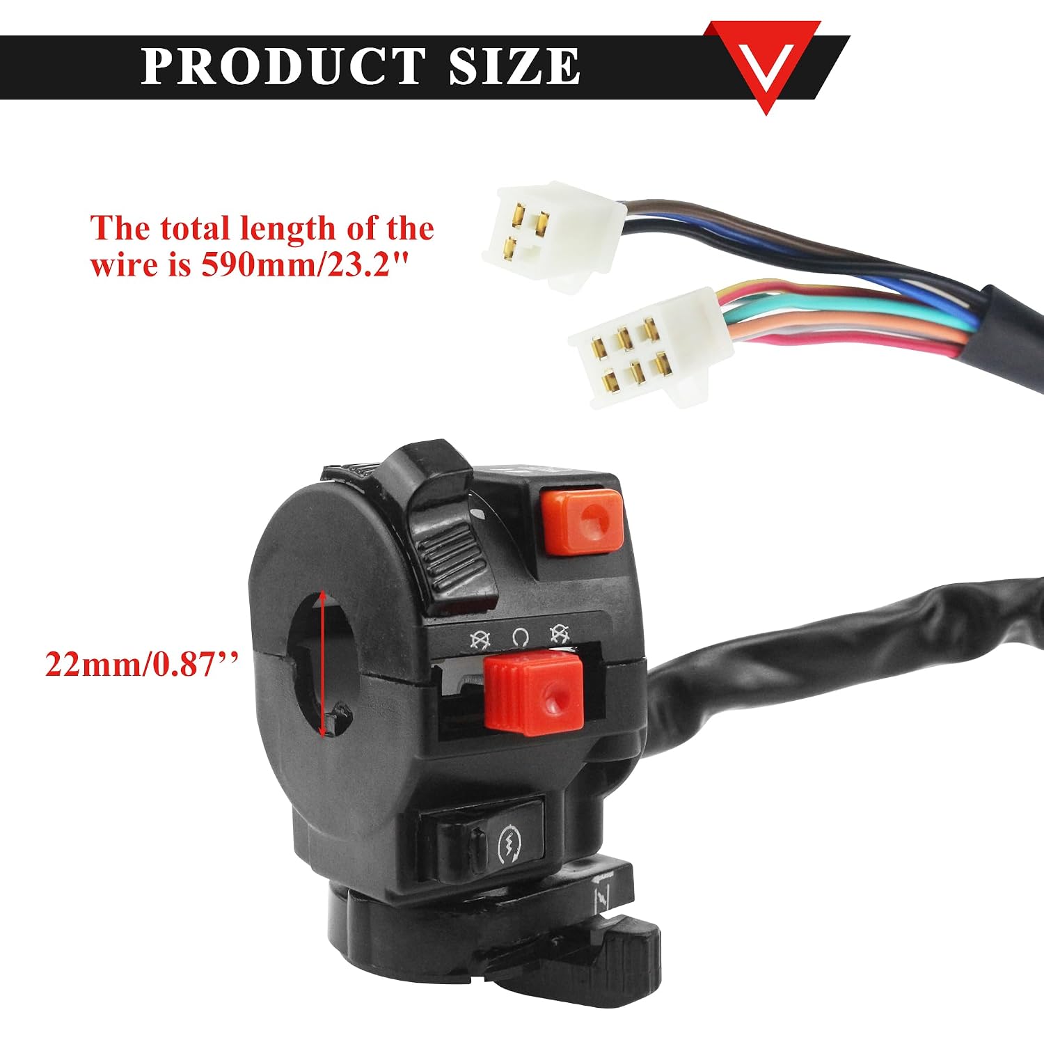 PRO BAT Left Kill Starter Light Choke Switch for 50cc 110cc 125cc 150cc 200cc 250cc 300cc ATV Quad Taotao Sunl Roketa 5-Function 9 Wire