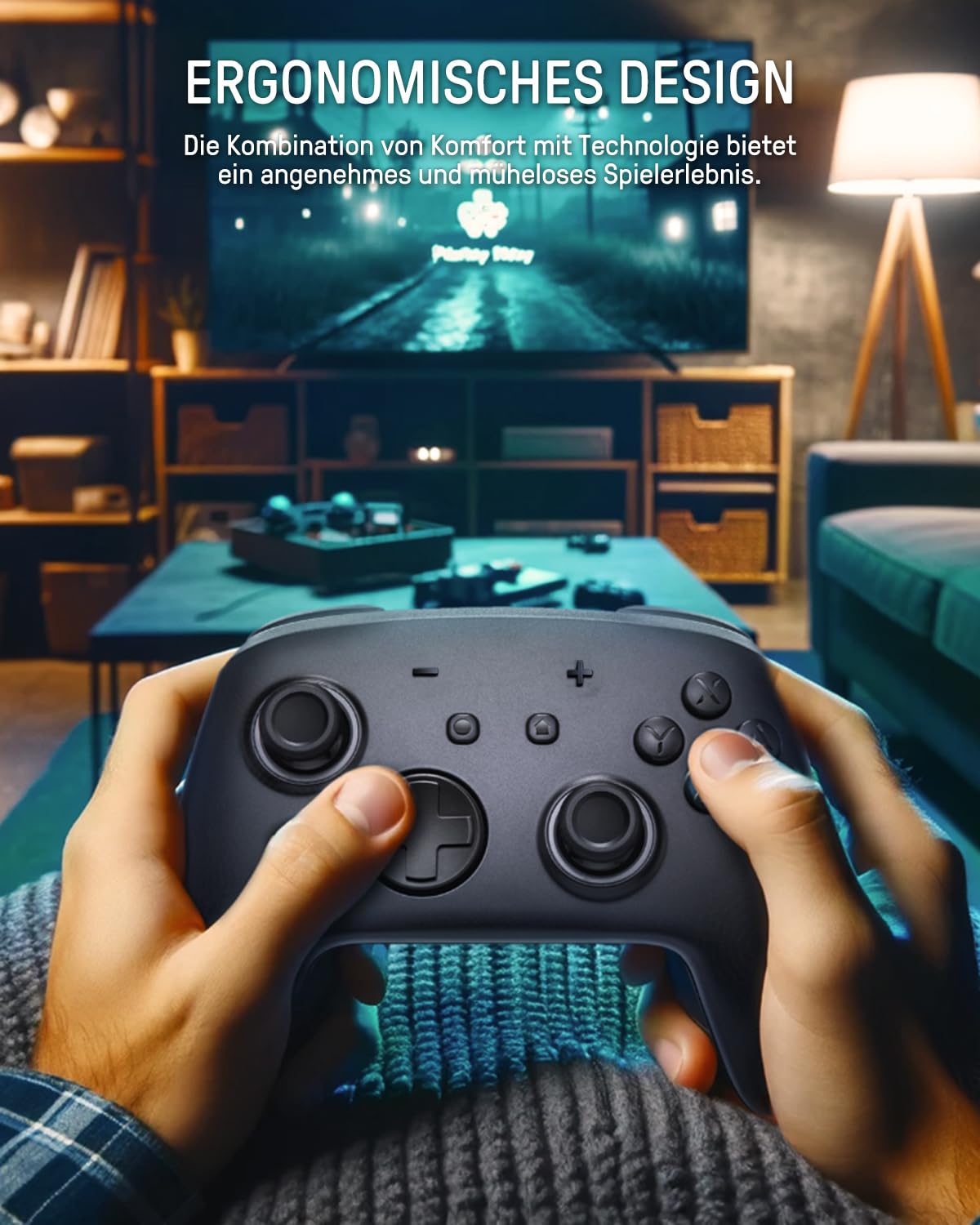 PALPOW Switch 2 Pro Controller für Switch/OLED/Lite,Switch 1 Controller joycon Wireless Firefly Joystick mit Hall Effect Sticks/NFC/7 Farbwechselnde RGB Beleuchtung/Turbo/Makro– Original Schwarz