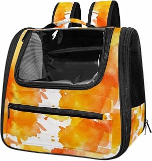 Yellow Orange Paints (1) Pet Travel Carrier | Ventilated Comfortable Design with Safety Features | Ideal for Small to Medium Sized Pets Cats, Dogs etc