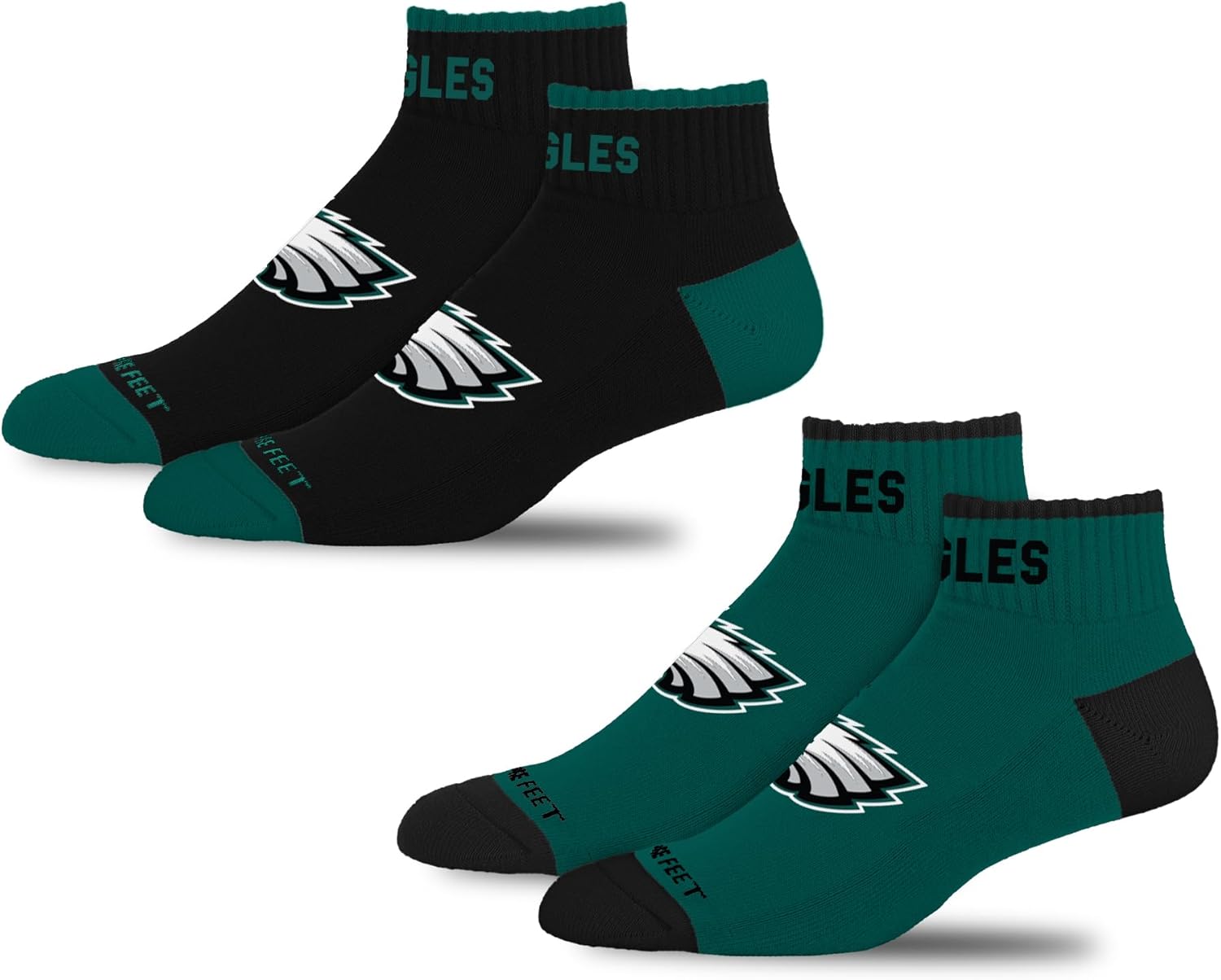 For Bare Feet NFL Unisex Kids Front and Center 2 Pack Team Colors