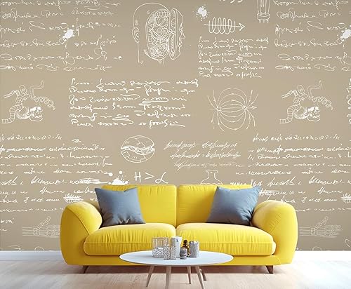 Miniatura 29 de JUYAINU Mural 3D de boceto botánico, murales de pared florales vintage, papel tapiz con patrón de plantas retro, mural grande para sala de estar,