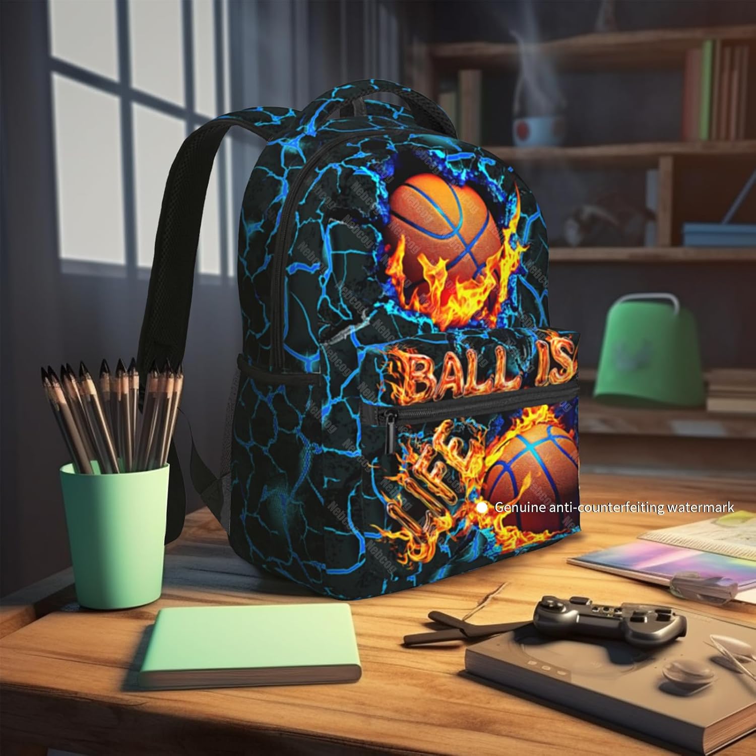 School Backpack for Boys Basketball Boys & Girls Backpack for Kids Children Teens Elementary Middle School Students Lightweight Adjustable Bag for Ages 6-18 Football Bookbag Travel Back Pack