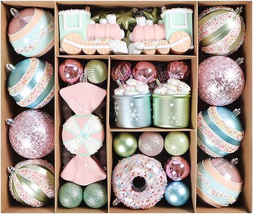 Miniatura 5 de Generic 44 bolas de Navidad, decoración de árbol de Navidad, decoración colgante de árbol de Navidad, adornos brillantes, surtido para Año Nuevo,