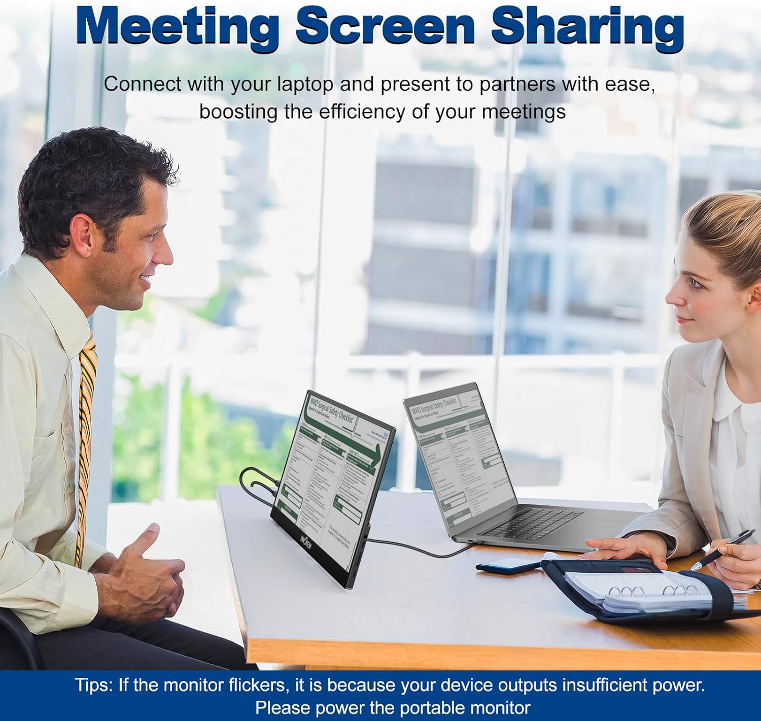 InnoView Portable Monitor 15.6" 1080P Portable Monitor for Laptop with Protective Sleeve Built-in 90° Adjustable Stand USB C HDMI Ultra-Slim Laptop Screen Extender for MacBook Phone PS Xbox Switch - Image 7