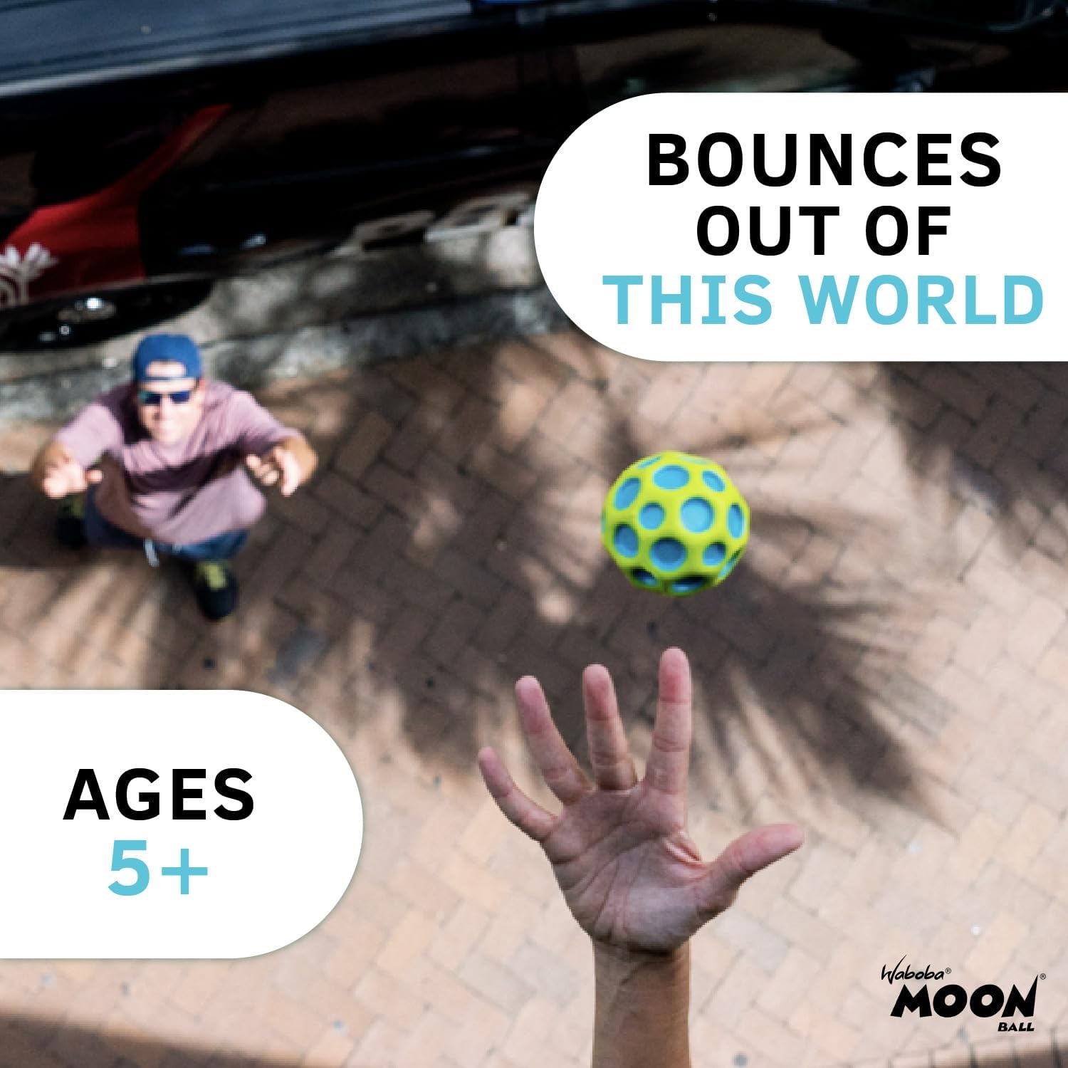 Waboba Moon Ball Rainbow and Undersea Gradient Hyper Bouncy Balls, All Ages Extreme Bounce and Fun, Super High Bouncing Ball for Active Play and Outdoor Games