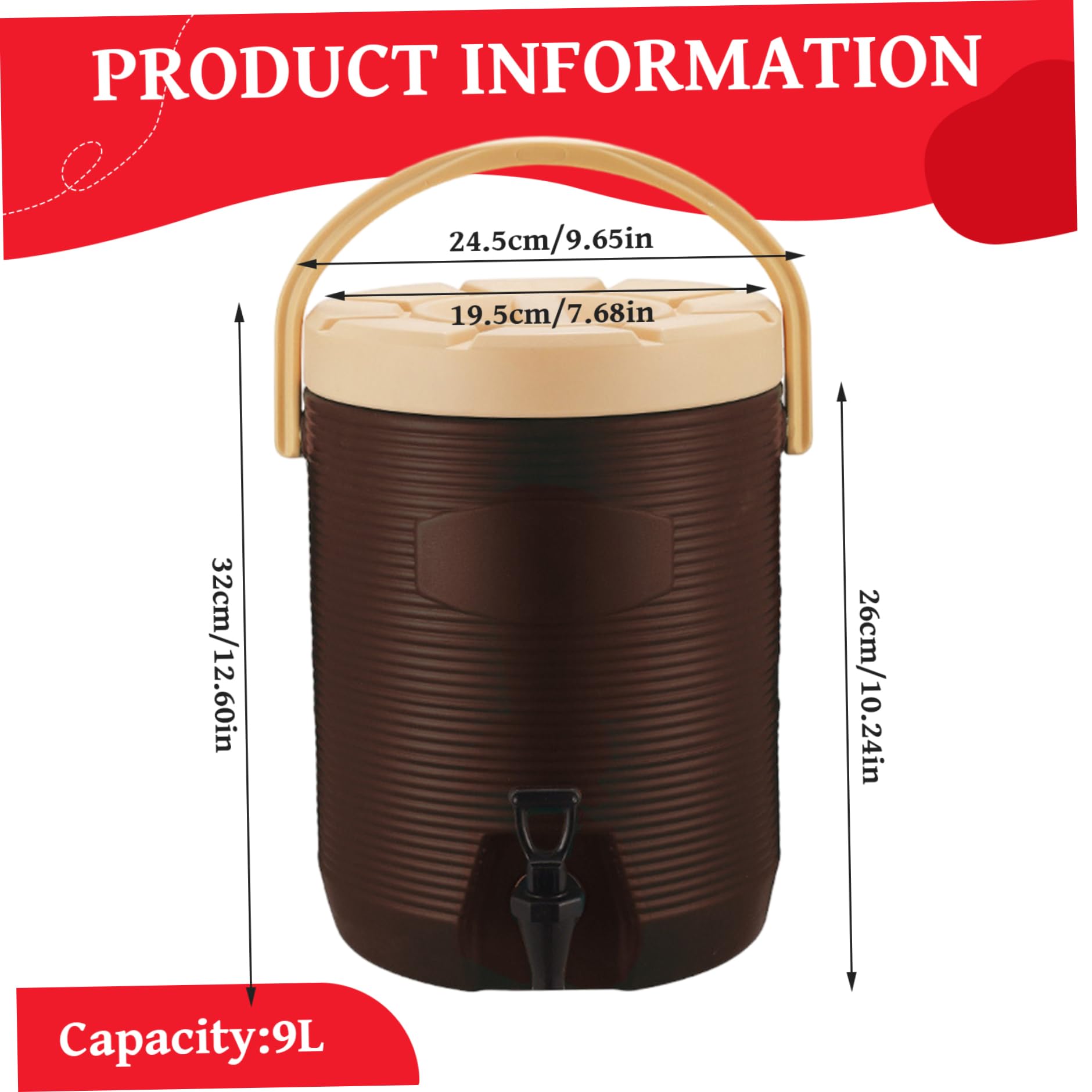 Dispensador de bebidas aislado con grifo Dispensador de bebidas frías y calientes de 2 galones con interior de acero inoxidable Jarra de agua aislada portátil para café, té, chocolate, leche y bebida