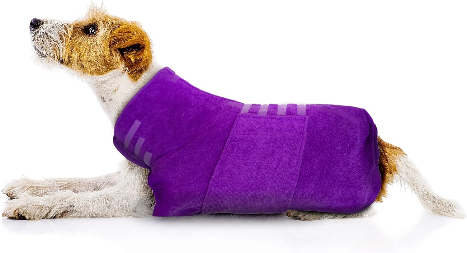 The 5ks Dog Drying Coat Dog Towel Robe Dog Dressing Gown Super Absorbent Pet Bathrobe Puppy Microfibre Toweling Robe Fast Drying Adjustable Dog Bathrobe Towel (M