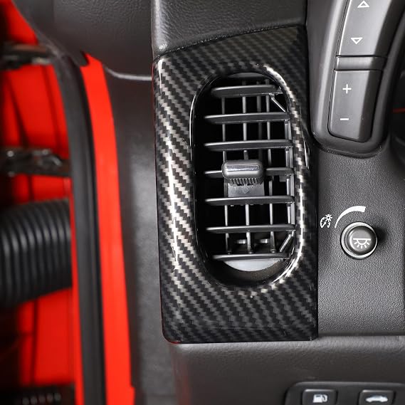 Side Air Vent Cover Compatible with Chevy Corvette C6 2005-2013, Console Side Air Conditioning Air Outlet Trim Interior Accessories(Carbon Fiber Pattern)