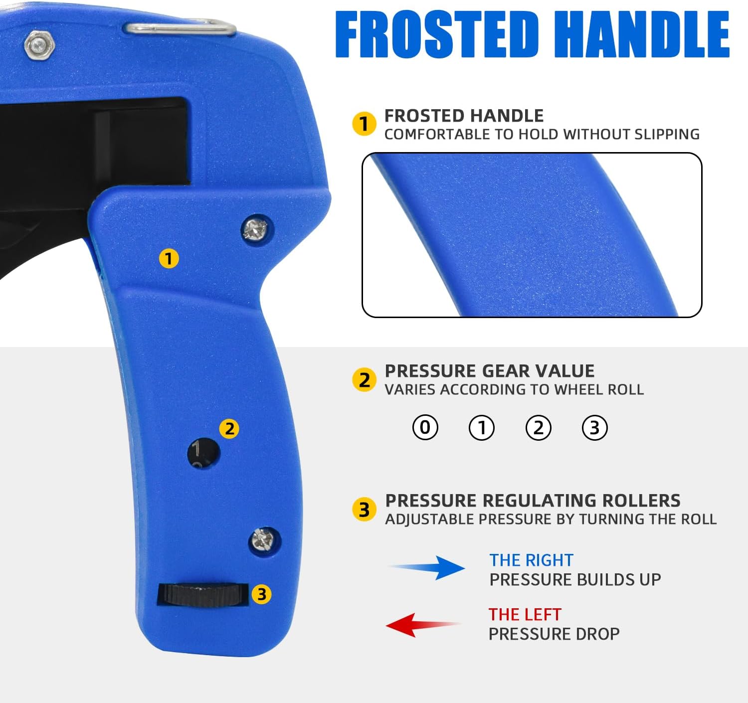 Cable Tie Gun, Plastic Nylon Ties Fastening and Cut-Off Tie Tool,Suitable for 2.2-4.8mm Width Ties