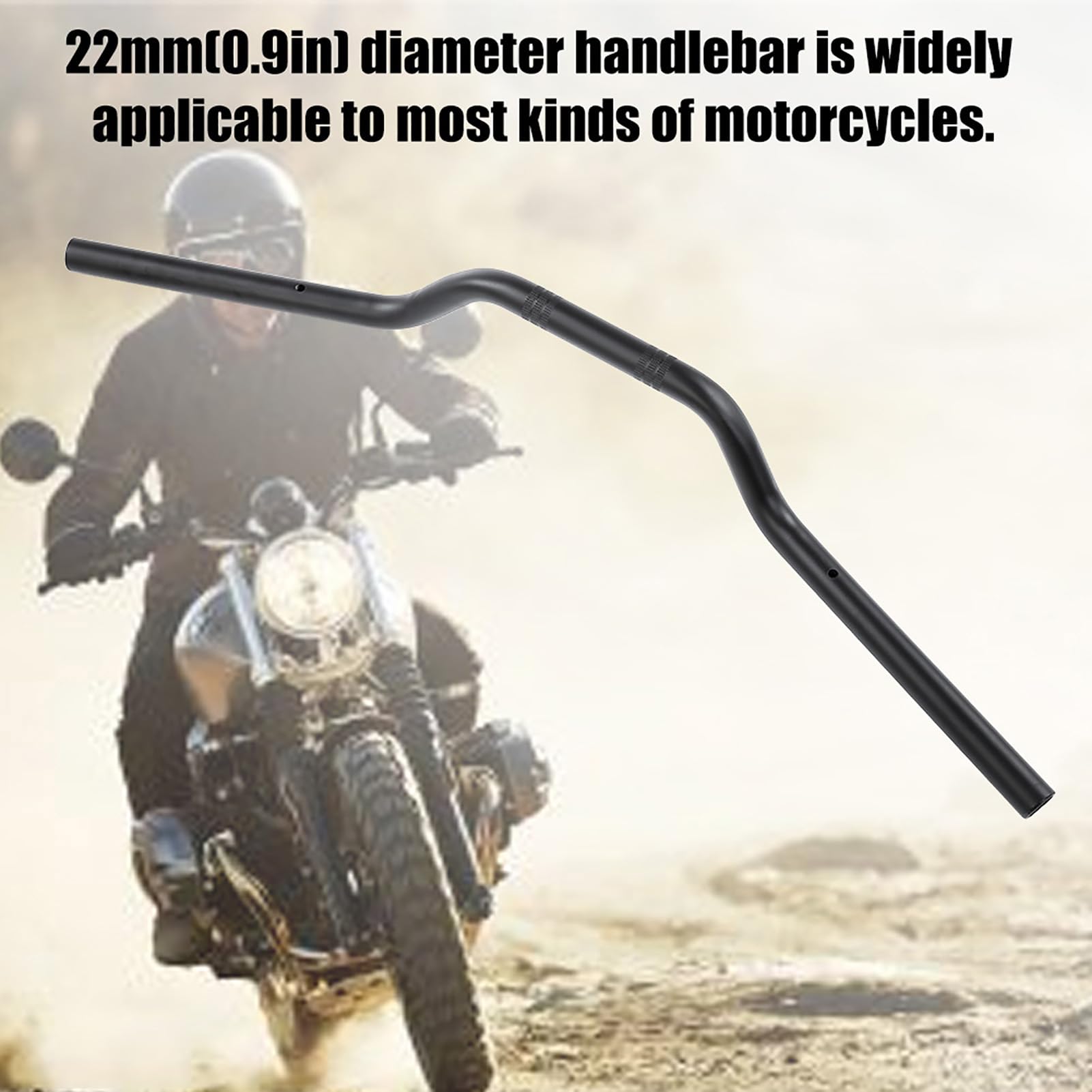 Kierownica Motocyklowa, 22mm Stalowa Kierownica Motocyklowa Tracker Przeciągnij część zamienną (Czarny)