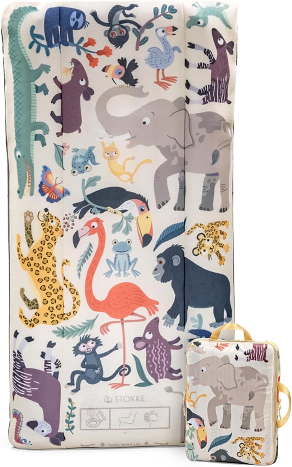 Stokke JetKids CloudSleeper, Animal Family - Inflatable Kids’ Travel Bed - Includes Integrated Pump & Packing Cube - Best for Ages 2+