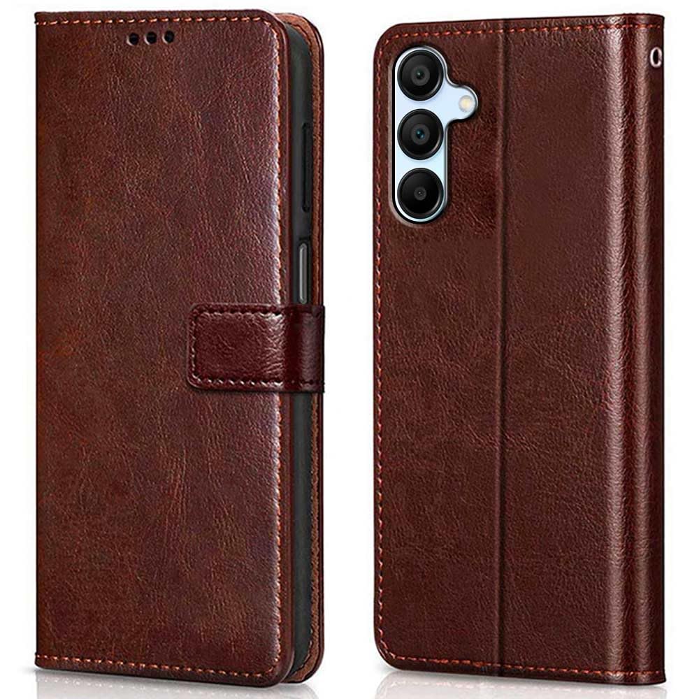WOW IMAGINE Shock Proof Flip Cover Back Case Cover for Samsung Galaxy A15 5G (Flexible | Leather Finish | Card Pockets Wallet & Stand | Chestnut Brown) (B0CRZ5Q55G) Amazon Price History, Amazon Price Tracker
